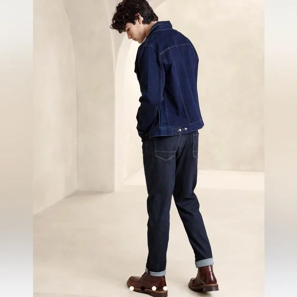 Banana Republic ATHLETIC TRAVEL JEAN - Color Indigo Rinse Wash - Size 34x32 - Picture 4 of 9